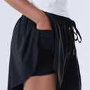 2-3 Pack Girls Flowy Butterfly Shorts with Pockets Liner 2 in 1 Skirt for Fitness, Athletic Running Sports (White)