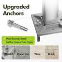 Outdoor Stair Handrail for 3 Steps, Heavy Duty 304 Stainless Steel, 660 lbs Capacity, Adjustable Angle, Square Modern Handrail for Front Porch & Steps - 39 inch