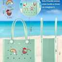 Baonat Beach Bag Rubber Tote Bag - Waterproof Travel Bag for Women Washable Tote Bag Handbag for Sports Beach Market Pool