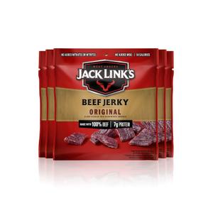Jack Link's Beef Jerky, Original, Multipack Bags  Flavorful Meat Snacks for Lunches, Ready to Eat Protein Snacks, Individual Packs - 7g of Protein, Made with 100% Beef  0.625 Oz (Pack of 5)