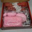 3 Pcs Pink Valentine's Day Decorations Lighted Gift Boxes with Pink Hearts Silver Glitter Fabric 60 LED Battery Operated Present Box for Indoor Outdoor Holiday 6, 8, 10'' Square Boxes