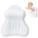 Silicone Bath Pillow, New Material Bath Pillows for Tub Head Neck and Back Support, Bath Tub Pillow with 4D Press Inflatable Airbag and Non-Slip Strong Suction Cups, Quick-Drying, Easy to Store, White
