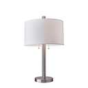 Stella Table Lamp, White Fabric Shade 13 in Dia x 21 in H