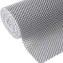 Shelf and Drawer Liner, Non-Adhesive Non Slip and Grip Durable Clean Pad Full Size 17.7 Inches x 20 Feet for Drawers, Shelves, Cabinets, Storage, Kitchen, Desks, Kitchenware, Tableware, Light Gray