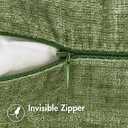 MIULEE Pack of 2 Couch Throw Pillow Covers 18x18 Inch Spring Soft Sage Green Chenille Pillow Covers for Sofa Living Room Solid Dyed Pillow Cases