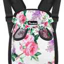 Pawaboo Pet Carrier Backpack, Adjustable Pet Front Cat Dog Carrier Backpack Travel Bag, Legs Out, Easy-Fit for Traveling Hiking Camping for Small Medium Dogs Cats Puppies, Small, Flowers