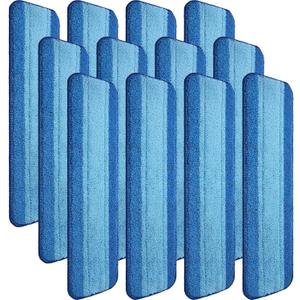 12 Pieces Microfiber Cleaning Pads Compatible with Bona Mop Reusable 18 Inch Replacement Cleaning Pads Washable Refills Replacement Heads for Floor Cleaning