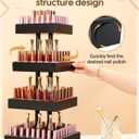 Homde Nail Polish Organizer for 86-123 Bottles, 360 Rotating Nail Polish Rack Holder, Display Storage Shelf for Fingernail Stand and Essential Oil, Gifts for Women Girls- Bamboo,Black
