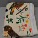 Colorful Bird Flannel Blanket 50x60in, Cute Nature Throw with Whimsical Songbirds and Floral Branches, Soft Lightweight Blankets for Birds Lovers, Spring Decor, Cottagecore Gifts