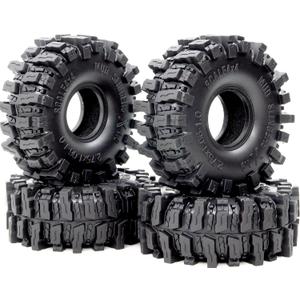HOBBYSOUL 1.0 Crawler Tires 70mm Tall 1.0'' Mud Slingers X Super Soft Sticky Tyre for RC 1/24 SCX24 1/18 TRX4M Upgrades