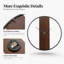 Large Wall Clock 30 Inch Modern Wall Clock for Living Room Decor, Silent Non-Ticking Battery Operated Rustic Big Clock with Walnut Dial, Decorative Minimalist Clock for Bedroom, Farmhouse, Office