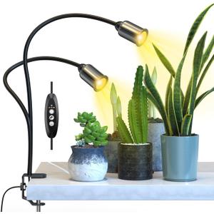 Grow Light for Indoor Plants 7500K Full Spectrum Plant Growing Lamp with Gooseneck Auto On Off Timing 3/6/12H, 4-Level Dimmable 22.5 Inch Longer