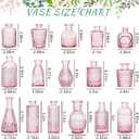 SUPMIND Glass Bud Vase Set of 16, Small Pink Flower Vases for Table Centerpieces in Bulk, Cute Mini Vintage Vase for Wedding, Home Decor, Table Decoration