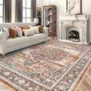 9x12 Area Rugs for Living Room: Washable Ultra Thin Rug - Oriential Stain Resistant Carpets - Large Indoor Non-Slip Rug for Bedroom Dining Room 9'x12' Brick