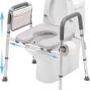 FSA HSA Eligible Raised Toilet Seat with Handles(400lb), Adjustable Toilet Riser Seat with Handle, Reinforced & Anti-Skid Design, Toilet Seat Raiser for Seniors