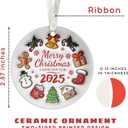 2025 Christmas Ornament - Gingerbread Snowman Candy Bell Cookie Chocolate Christmas Ornaments, New Year Ornaments - Hodiday Gifts for Family, Friends, Mom, Dad - Ceramic Ornament 2025