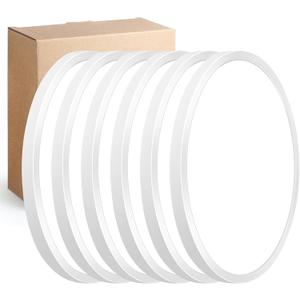 Dimmable 15.8 Inch LED Flush Mount Ceiling Light, 32W, 3480LM, 2700K/3000K/4000K/5000K/6000K CCT Selectable,LED Round Flat Panel Light Dimmable from 5% to 100% for Bedroom,Kitchen,Hallway, White 6PK