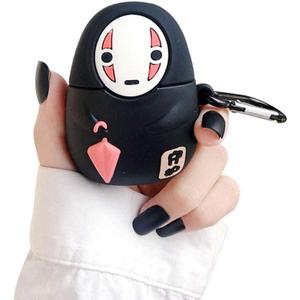 Case Compatible with AirPods 1/2, Super Cute Creative Sitting Faceless Man No Face Man Holding Umbrella Design Case, Soft Silicone Earphone Protection Skin +Hook