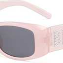 Aimée 25SS Rectangular Frame Bachelorette Sunglasses, Rhinestone Pearl Decorated BRIDE Temples, P/bride Collection