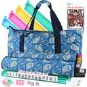 Goldge American Mahjong Tile Set – 166 White Tiles, 4 All-in-One Color Racks with Pushers, 3 Dice, Portable Blue Carrying Bag – Complete Mahjong Game Set – Blue