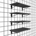 HUHOLE Gridwall Shelves 4 Pack, 16"x 8" Wooden Grid Wall Shelves,12pc Gridwall Accessories for Garage, Craft Rooms, Retail Stores, and Office  8 Inch Gridwall Shelf Ideal for Organized Display