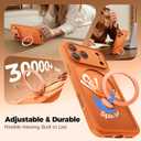 for iPhone 17 Pro Max Case [ 360 Spin Magnetic Stand] [Full Camera Protection] Compatible with Magsafe, 15FT Military-Grade Protection, Translucent Anti-Slip Phone Case 6.9'', Cosmic Orange