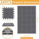 24Pcs Sound Absorbing Interlocking Floor Mats, 11 x 11 x 0.3 Inch High Density Piano Carpet Drum Rug, Non-Slip Anti Vibration Soundproof Pads, Grey