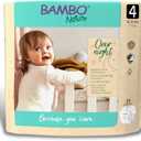 Bambo Nature Overnight Baby Diapers, Size 4, 96 Count