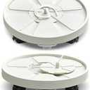 Planter Caddies 2 Set Lockable Caster Wheels, Heavy Duty Plant Stand Tray, Sturdy Plant Dolly Indoor/Outdoor Home Decor Flower Pot Rack with Large Water Storage Drawer Absorbe Cotton- Ivory White