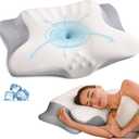 Cervical Neck Pillow for Pain Relief - Ergonomic Memory Foam Pillows for Sleeping, Cooling Side Sleeper Pillow for Neck Support, Contour Orthopedic Bed Pillow for Sleepers