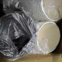 BYSNOW 50 Pack 20 oz Disposable Paper Coffee Cups, Paper To Go Cups with Lids, Sleeve and Straw, Hot Paper Cups for Home, Office and Party (White 20oz)