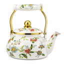Funnymoom 2.6 Quart Vintage Enamel Tea Kettle Vintage Porcelain Floral Teapot for Party, Gift for Wedding Housewarming
