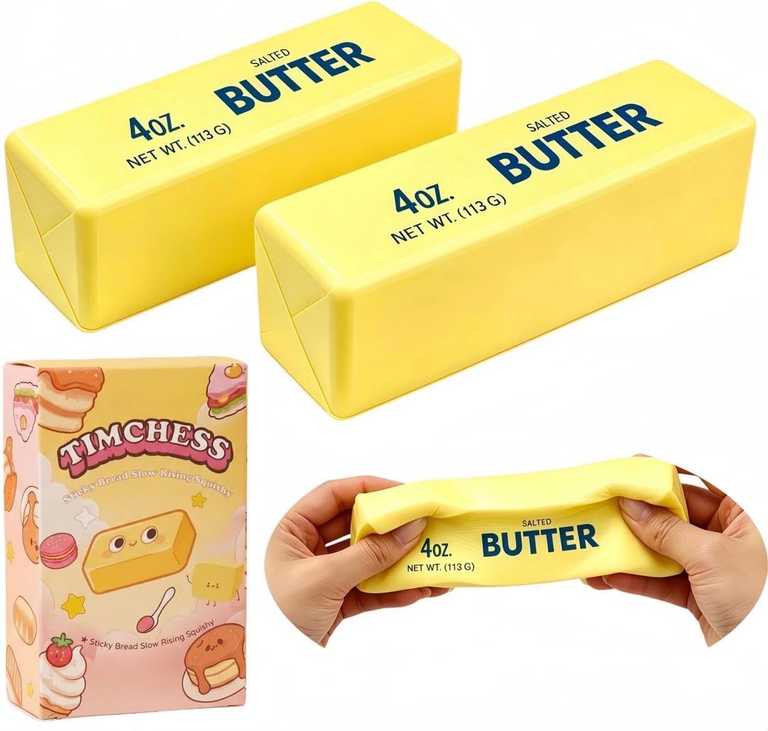 2 Pack Slow Rising Dumpling Squishy Butter Squeeze 2026 Upgraded Slow Rebond Butter Squishy Toy Soft Desk Fidget Toy for Stress Relief & Calming