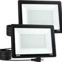 200W LED Flood Light Outdoor, LED Work Light,Floodlight Fixture with Plug in IP66 Waterproof, 6500K 2Pack Security Light for Yard Garden Stadium Garage Playground