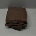 LAMIT 95 Inches Long Linen Curtains for Living Room, Back Tab and Rod Pocket Semi Sheer Curtains Light Filtering Farmhouse Drapes for Bedroom/Dining Room, Dark Brown, Set of 2, 52 x 95 Inch