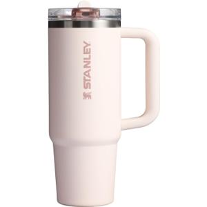 STANLEY Quencher ProTour Flip Straw Tumbler with Leakproof Lid | Built-In Straw & Handle | Cupholder Compatible for Travel | Insulated Stainless Steel Cup | BPA-Free (30 Ounces, Rose Quartz)