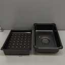 Kitchen Sink Double Waterfall Sink With LED Display With Cup Washer, Soap Dispenser, Waterfall Mixer, Worktop Controller, Etc. Workstation Kitchen Sink (Gun Grey, 35.4 * 19.7 * 8.7 IN)