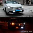 Auto 2PCS Fit 6 LED High Power LED Daytime Running Turn lights Lights Driving Lamp Universal Kit LED Car Fog Light (White turn yellow)