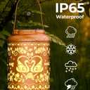 Solar Lanterns Outdoor Waterproof Decorative Garden Solar Lights Outdoor,Hanging Hollow Out Metal Ornaments Decor for Outside Lawn,Patio,Balcony,Yard Unique Gifts for Women Valentine Day Gifts