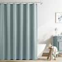 Naturoom Light Blue Linen Shower Curtain, Country Boho Farmhouse Bath Decor Shower Curtains Neutral Cloth Weighted Textured Fabric Bath Curtain Liner with Hooks, 72x72