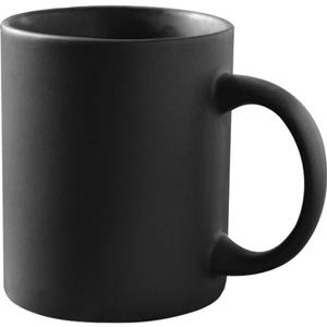 11 oz Matte Black Porcelain Coffee Mug, Smilatte Classic Ceramic Cup with Hanlde for Latte Cappuccino Tea, Matt Black
