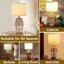 21" Boho Lamps Set of 2 for Bedroom Farmhouse Table Lamps for Living Room Rattan Wicker Rustic Bedside Lamps for Nightstand Vintage Desk Lamp for Home Office End Table Brown (2 Pack)