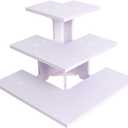 3 Tier Corner Retail Display Stand Portable Product Shelves, White Store Retail Display Stand, Cupcake Stand, Candle Tumbler Display Rack for Craft Shows, Trade Shows, Farmers Market