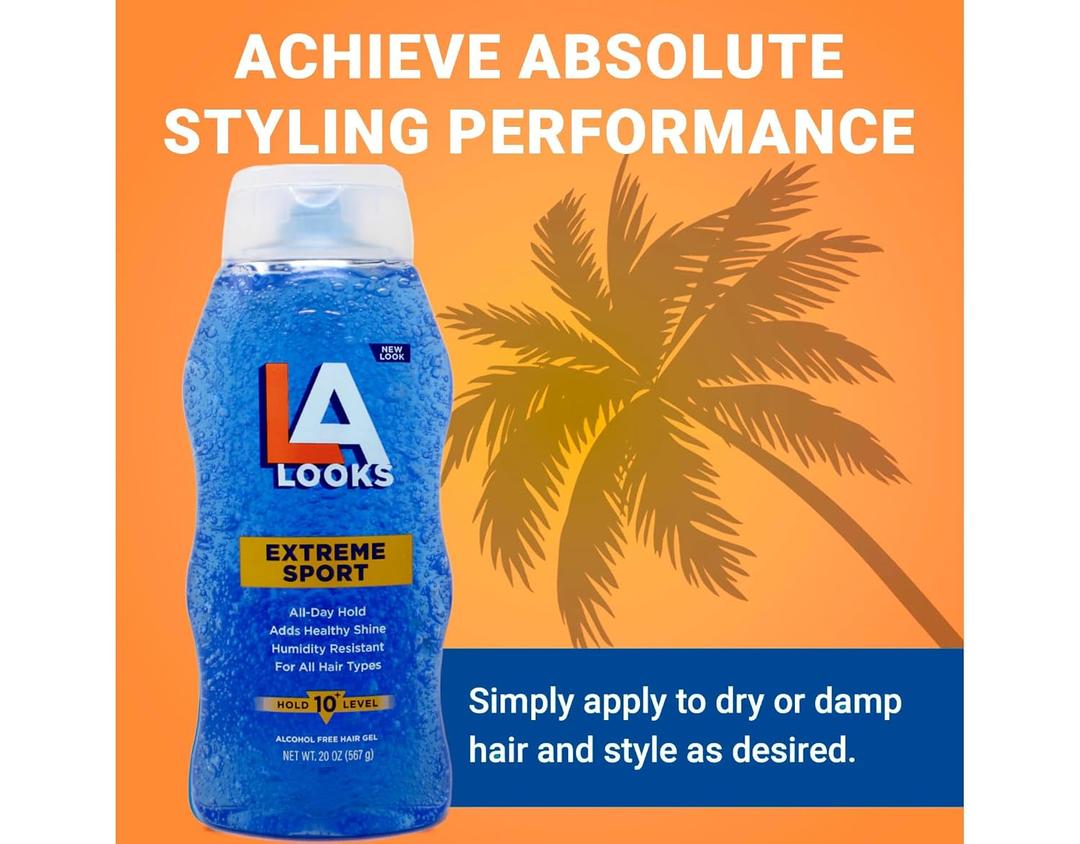 L.A. Looks Sport Xtreme Hold Gel, Hold Level 10+, 20-Ounce (Pack of 1)