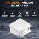 QILIPSU Waterproof Junction Box IP67 Outdoor Plastic Electrical Project Enclosure Weatherproof with Mounting Plate, Wall Brackets, Hinged Grey Cover 5.9"x5.9"x3.5"
