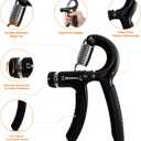 Adjustable Hand Grip Strengthener, 5-60 kg Resistance Range, Multiple Exercise Methods, Black, Set of 2