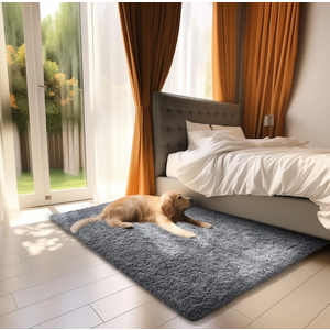 Ophanie Small Rug Upgrade Non Slip Throw Bedside Area Rugs, Fluffy Soft Grey Mini Bedroom Carpet, Affordable Indoor Entrance 2x3 Mat, Home Decor Aesthetic, Nursery