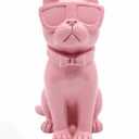 Pink Sitting Cat  With Sunglasses Figurine 8.7”