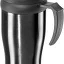 Oggi Commuter Travel Mug 14oz - Insulated Coffee Mug, Thermal Stainless Steel with Easy Grip Tumbler Handle - Black