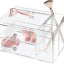 iDesign Plastic Vanity, Compact Storage Set Compartments for Cosmetics, Dental Supplies, Hair Care, Bathroom, Dorm, Desk, Countertop, Office, 6.5" x 6.5" x 6.5", 2 Drawer-Side Organizer